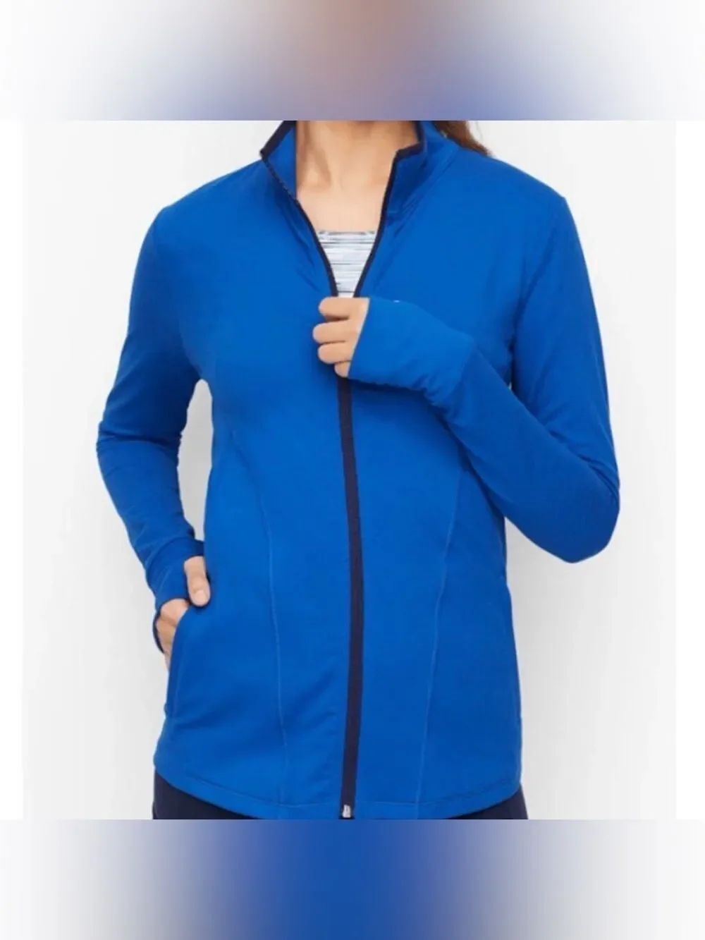 T by Talbot Cobalt Blue Size Small Full Zip Active Jacket UPF50+ NWT Athleasure